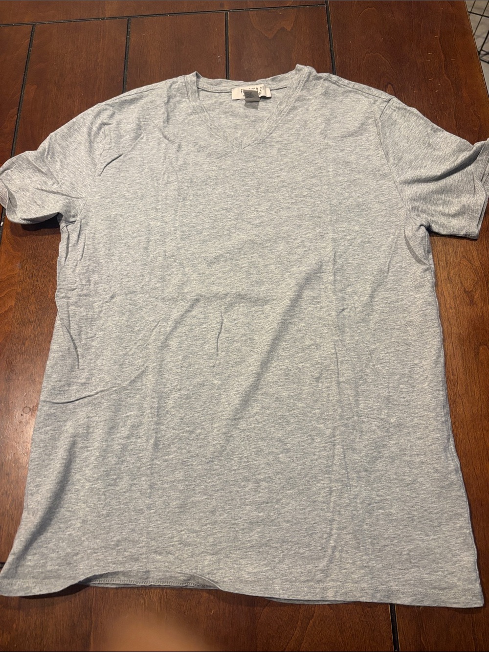 Forever 21 Men's Light Heather Gray V-Neck Short Sleeve Tee